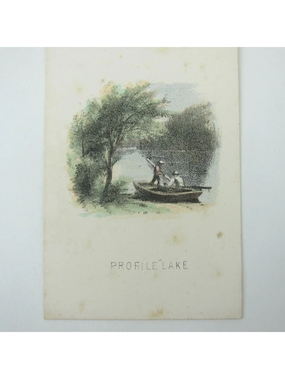 Color Lithograph Print Winter Landscape Snow House & Trees Bitter Cold Antique